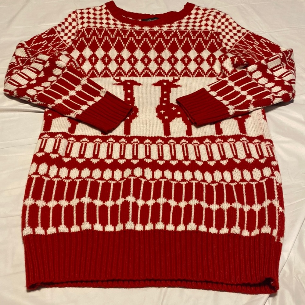 ICLOSAM  CHRISTMAS SWEATER SIZE S color red white